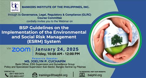 essrwm|BSP issues guidelines on environmental social risk management.